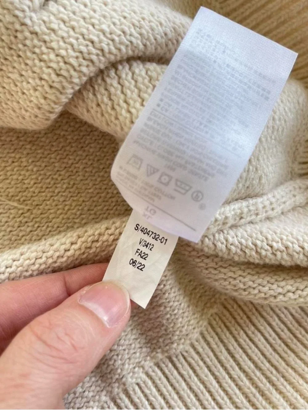 Banana Republic Cream Tone Cotton Knit Classic Mock Neck Sweater with Buttons XL